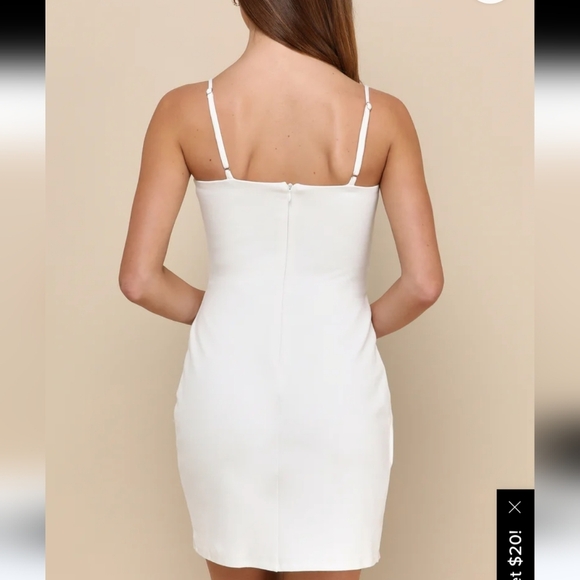 Lulus White Drinks On Me Spaghetti Strap Pleated Dress Size M - Picture 2 of 6